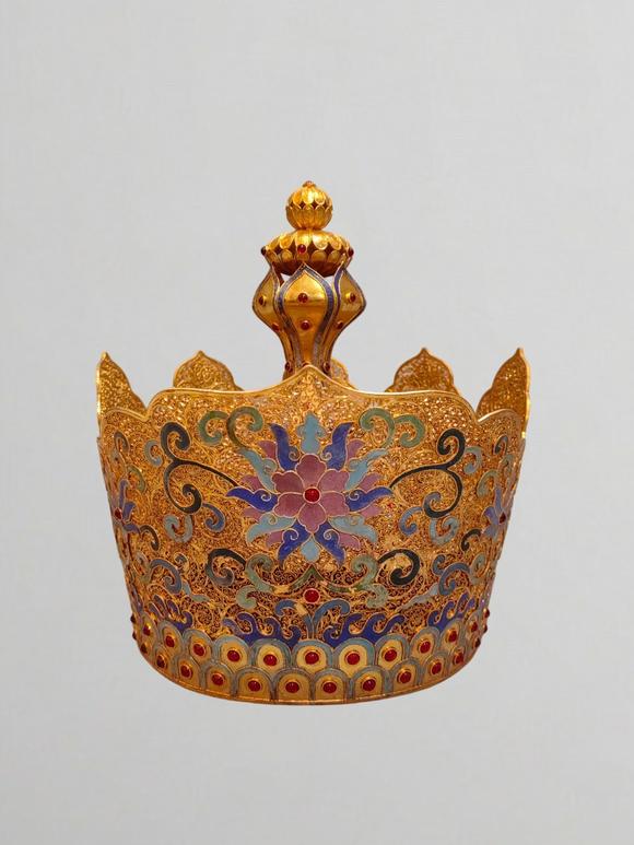東京蕓術清代 花絲鎏金冠