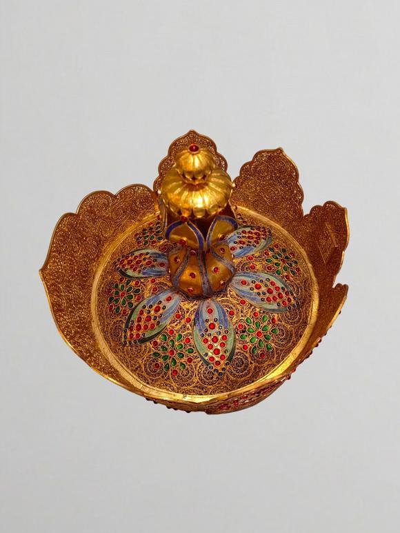 東京蕓術清代 花絲鎏金冠