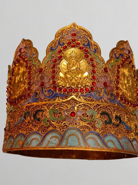 東京蕓術清代 花絲鎏金冠