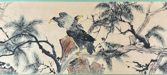 東京蕓術(shù)齊白石 松鷹圖長卷 