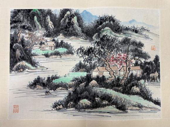 東京蕓術黃賓虹 山水 八開冊頁