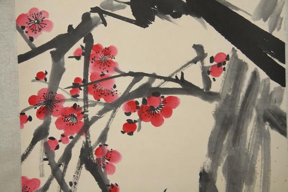東京蕓術(shù)齊白石 喜在眉頭 立軸紙本設(shè)色