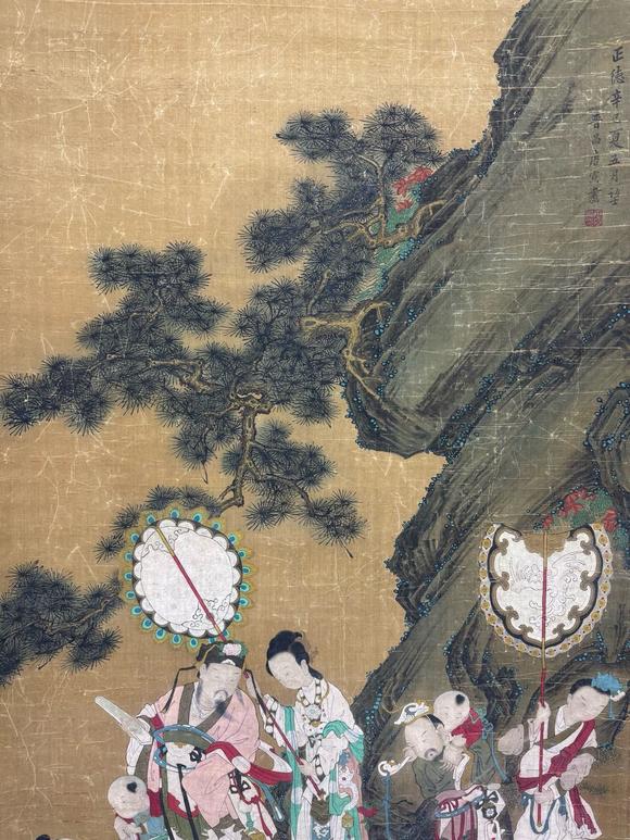 東京蕓術(shù)唐寅 多子多福圖 絹本立軸
