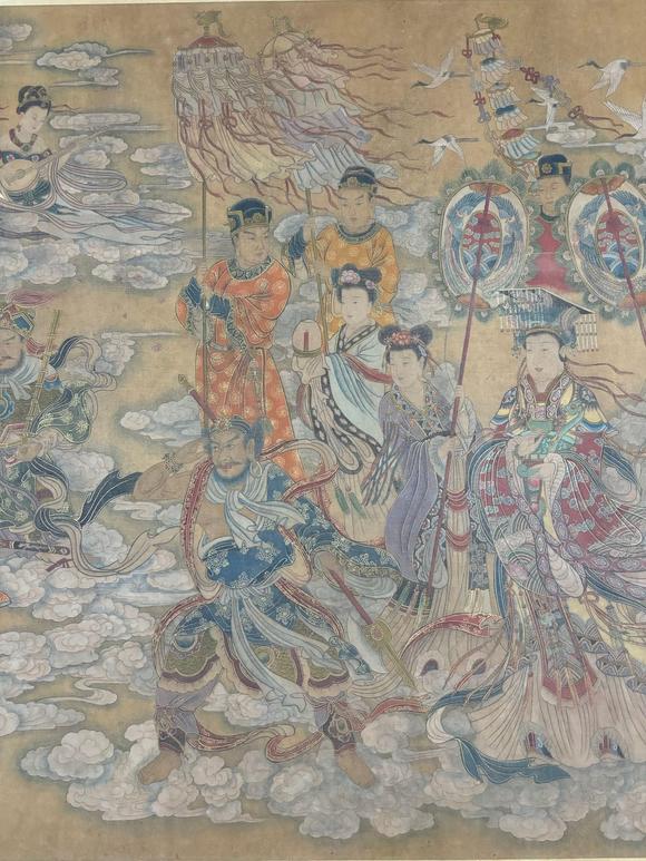 東京蕓術(shù)丁云鵬 明 媽祖巡海圖長(zhǎng)卷 絹畫(huà)