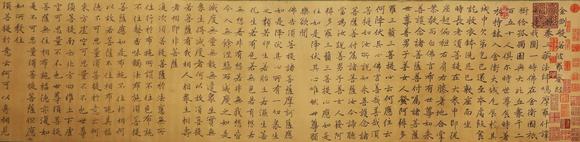 東京蕓術(shù)黃庭堅(jiān) 宋 金剛經(jīng)般若波羅蜜經(jīng)神品寶卷宋徽宗御藏 絹本