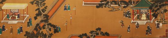 東京蕓術(shù)唐寅 明 深宮行樂圖善本寶卷 絹本