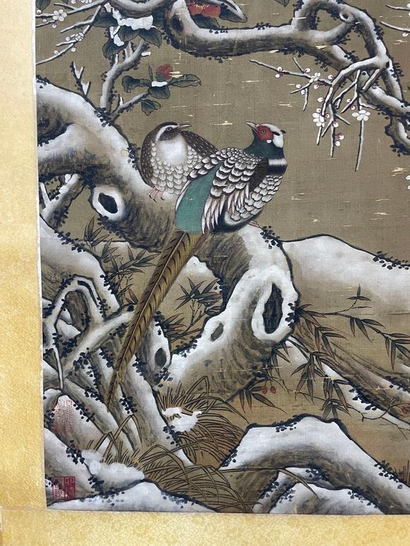 東京蕓術(shù)李迪 雪梅錦雞圖 絹本