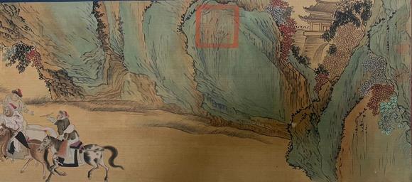 東京蕓術(shù)蘇東坡趙孟頫 出行圖書畫合璧長(zhǎng)卷 手卷絹本設(shè)色