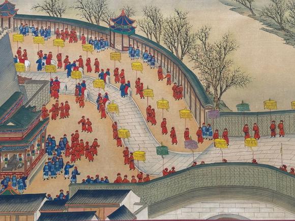 東京蕓術(shù)郎世寧 清 崇慶皇太后萬(wàn)壽慶典圖（上下兩卷） 長(zhǎng)卷絹本