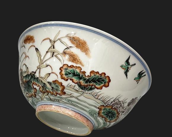 東京蕓術(shù)康熙 五彩花鳥紋碗