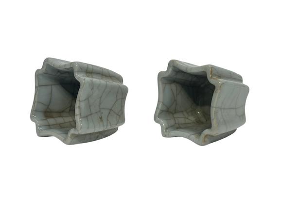 Castle AuctionA Chinese pair of square guan ware cups, Ming Dynasty Pr. or earlier.