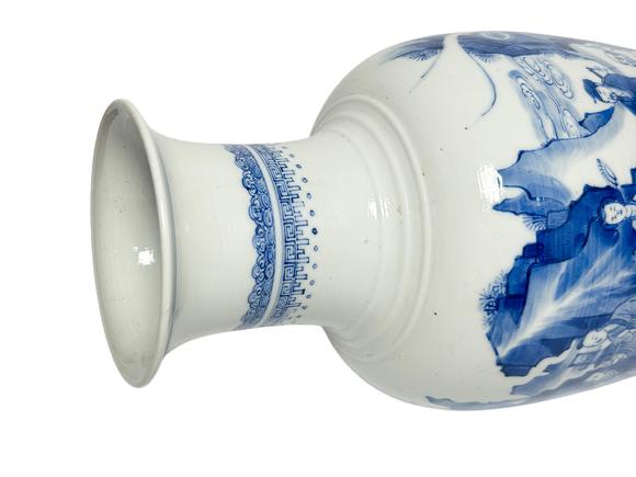 Castle AuctionA Chinese blue and white depicting figure vase, Kang Xi Pr. 