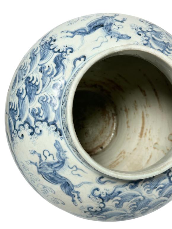 Castle AuctionA Chinese Blue and white figure jar, Ming Dynasty Pr. 