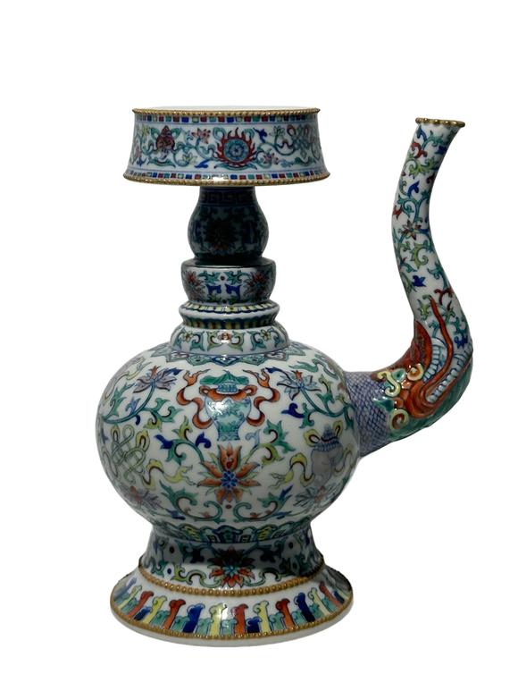 Castle AuctionA Chinese rare shape of Doucai teapot, Qian Long Pr. 