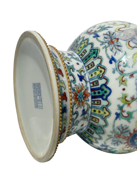 Castle AuctionA Chinese rare shape of Doucai teapot, Qian Long Pr. 