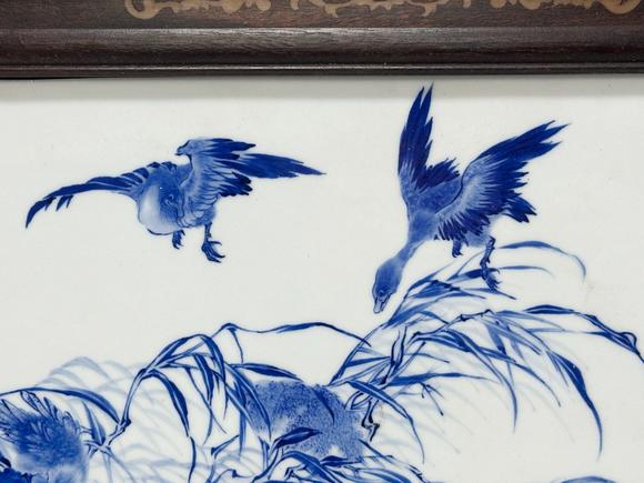 Castle AuctionA Chinese large Blue and white porcelain plaque, Qing Dynasty Pr. 