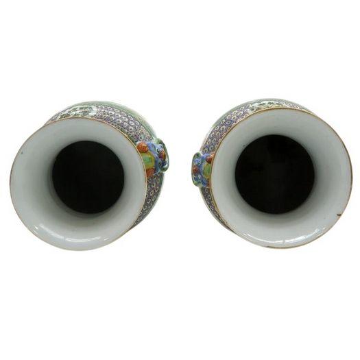 Castle AuctionLot of 2 China Porcelain Famille Verte Vases