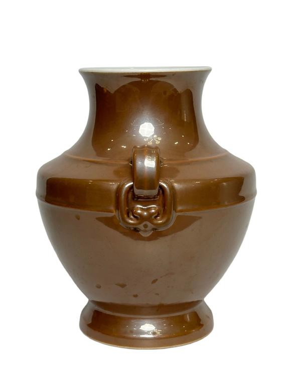 Castle AuctionA Purple colour glazed vase with double-ears, Qing Dynasty Pr. 