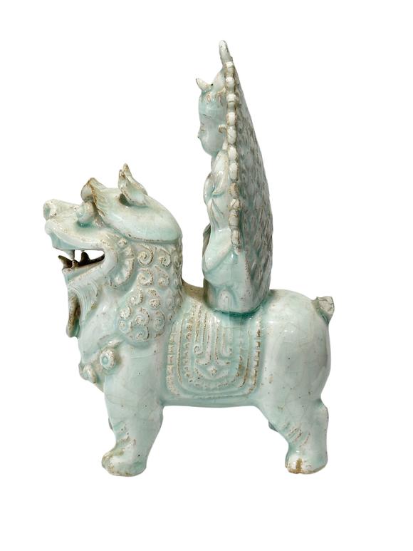 Castle AuctionA Chinese porcelain lion, Ming Dynasty Pr. or earlier.