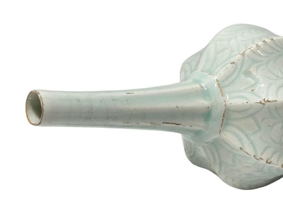 Castle AuctionA Chinese rare shape vase with pointed neck, Ming Dynasty Pr. or earlier.
