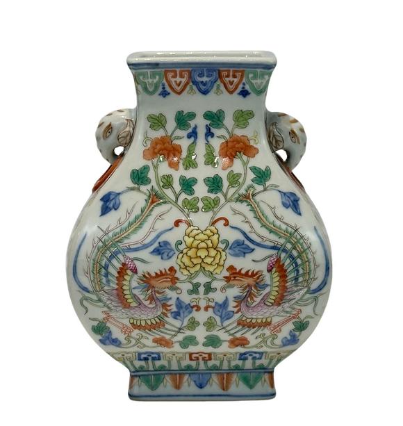Castle AuctionA Chinese Doucai elephant-eared vase, Qing Dynasty Pr. 