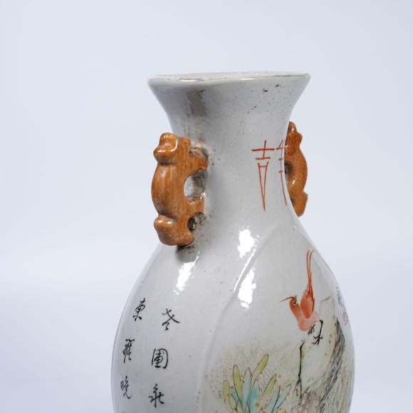 弘楊株式會(huì)社粉彩礬紅花鳥紋鳳兒尊