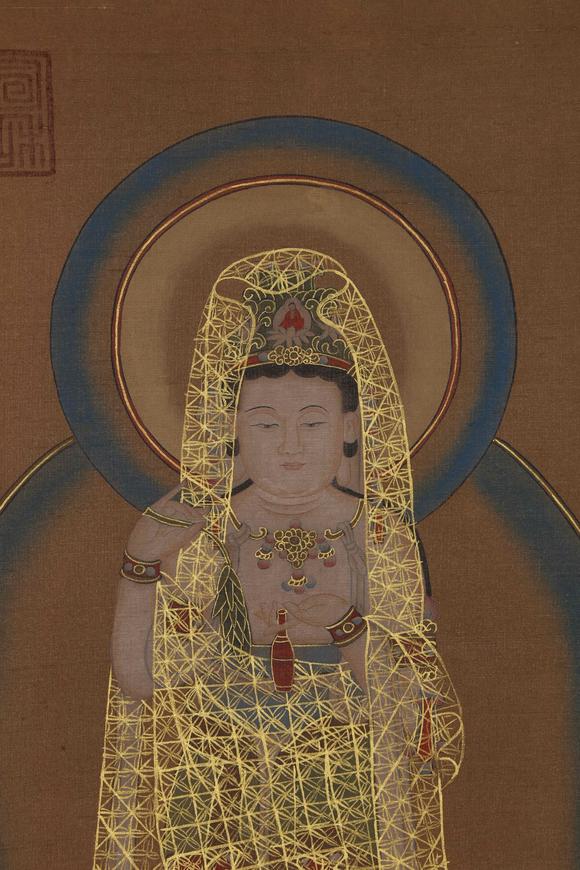 弘楊株式會(huì)社吳道子絹本觀音像圖畫