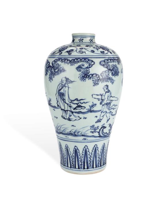 金澤美術(shù)明永樂 青花人物故事梅瓶