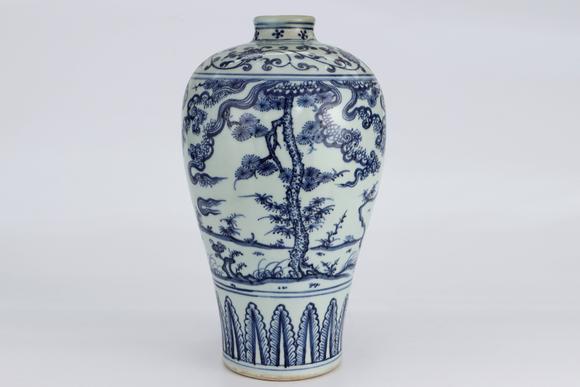 金澤美術(shù)明永樂 青花人物故事梅瓶