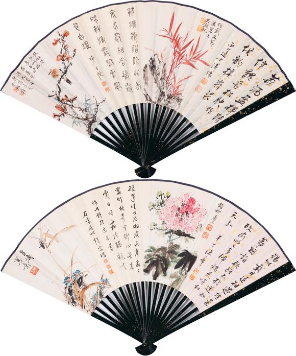 上海雅藏張大千、吳湖帆、王福廠、溥儒、謝稚柳等 格景書畫