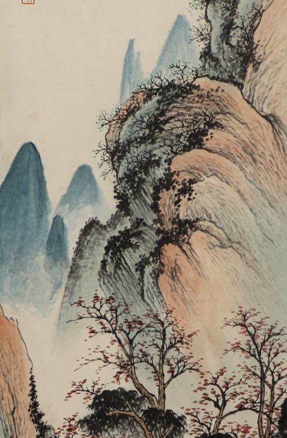 吉本株式會(huì)社啟功先生 山水圖 紙本立軸
