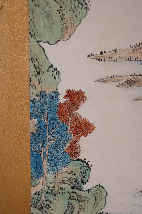 Cascade'sPu Ru green landscape. | 溥儒 青綠山水