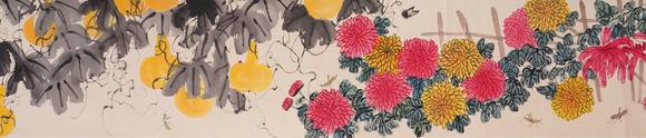 Cascade'sQibaishi flowers and grasses handkerchief | 齊白石 花卉草蟲手絹