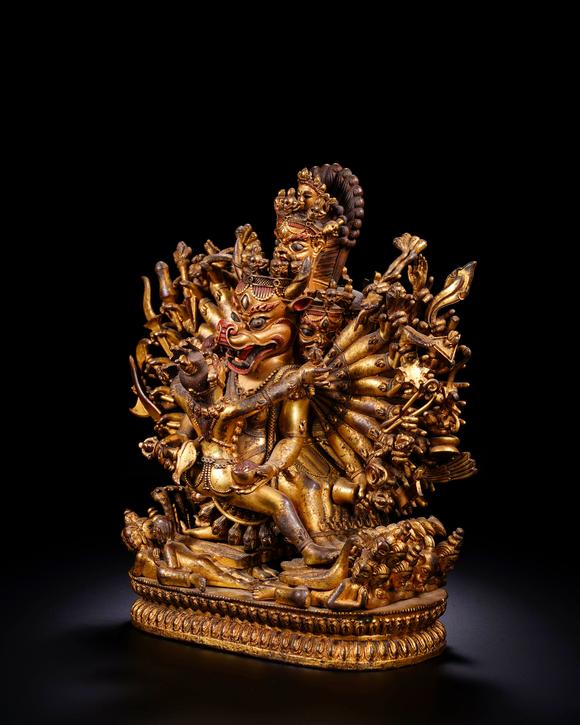 Cascade'sQingganlong bronze gilding Dawei Jingang | 清乾隆 銅鎏金大威德金剛