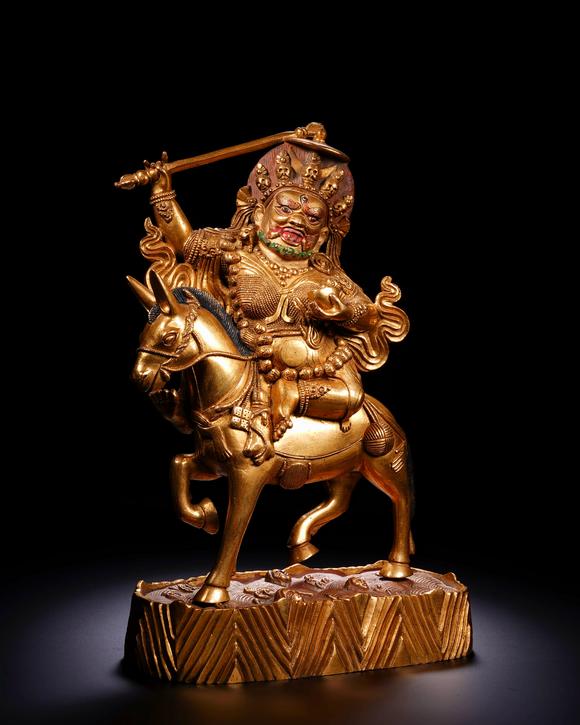Cascade'sEight-jun God of Wealth with Clear Copper and Gold. | 清 銅鎏金八駿財(cái)神
