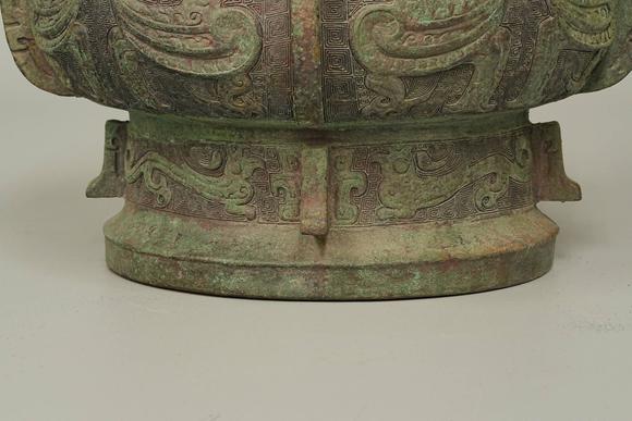 京都祇園會(huì)拍賣商 青銅鳳紋提梁卣 六字銘文日本桐箱附