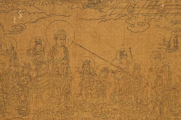 京都祇園會拍賣明代 阿彌陀佛接引圖 西方凈土變相·十樂版畫  第三樂：蓮華初開樂 第五樂：快樂無退樂 紙本木版版畫 裝裱背布面 日本框裝 紙箱附