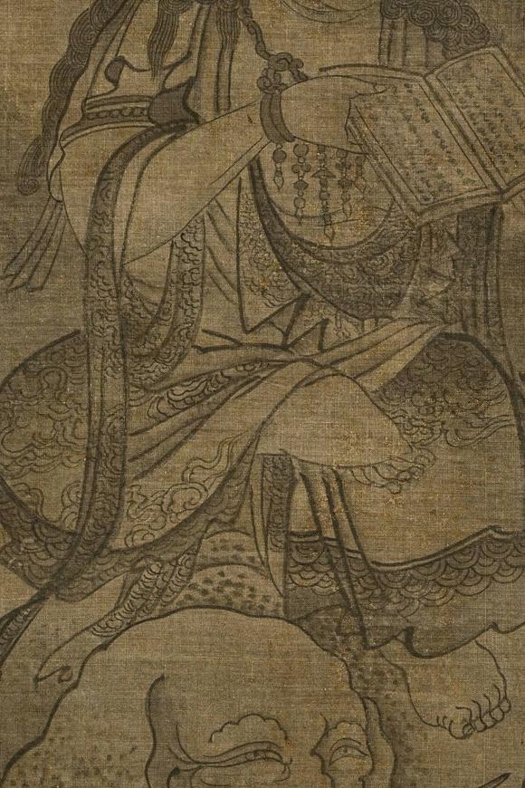 京都祇園會(huì)拍賣(mài)元代 華嚴(yán)三圣圖三幅 絹本掛軸 日本古裂裝裱 日本桐箱附