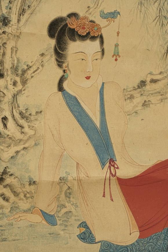 京都祇園會拍賣張大千 仕女圖 紙本鏡心