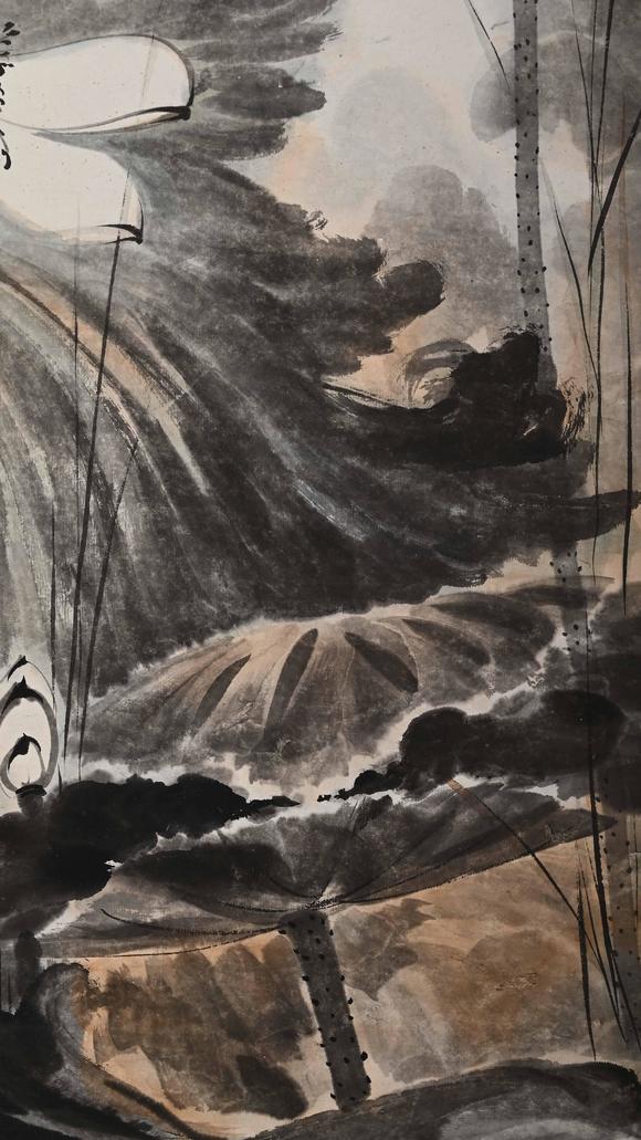 Eden Fine Antiques Galleries LLC1938 ZHANG DAQIAN LOTUS SCROLL PAINTING