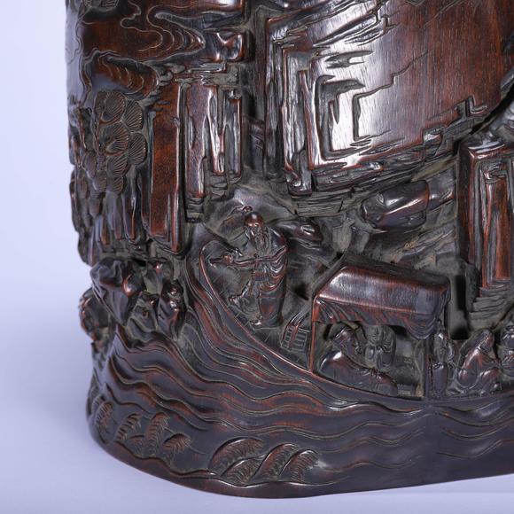 Eden Fine Antiques Galleries LLCA CHINESE HUANGHUALI WOOD BRUSH POT