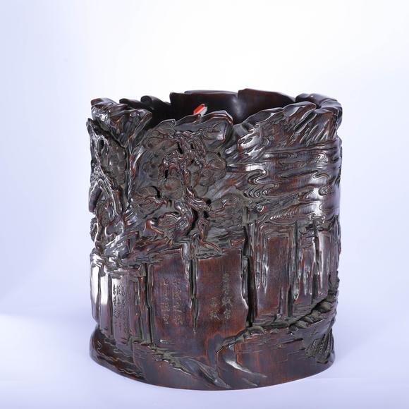 Eden Fine Antiques Galleries LLCA CHINESE HUANGHUALI WOOD BRUSH POT