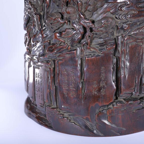 Eden Fine Antiques Galleries LLCA CHINESE HUANGHUALI WOOD BRUSH POT