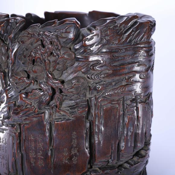 Eden Fine Antiques Galleries LLCA CHINESE HUANGHUALI WOOD BRUSH POT