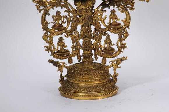Eden Fine Antiques Galleries LLCA CHINESE GILT BRONZE LOTUS SHRINE