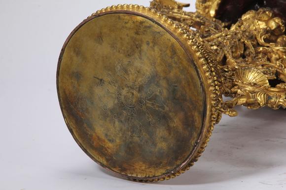 Eden Fine Antiques Galleries LLCA CHINESE GILT BRONZE LOTUS SHRINE