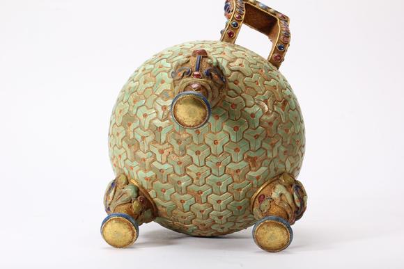 Eden Fine Antiques Galleries LLCA CHINESE GILT SILVER GEM INLAID CENSER