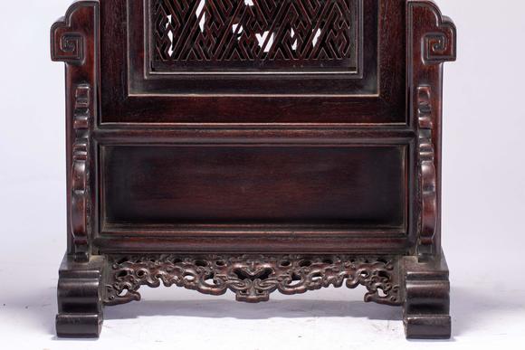Eden Fine Antiques Galleries LLCA CHINESE ZITAN WOOD TABLE SCREEN