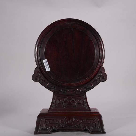 Eden Fine Antiques Galleries LLCA CHINESE JADEITE TABLE SCREEN: BOY WASHING ELEPHANT