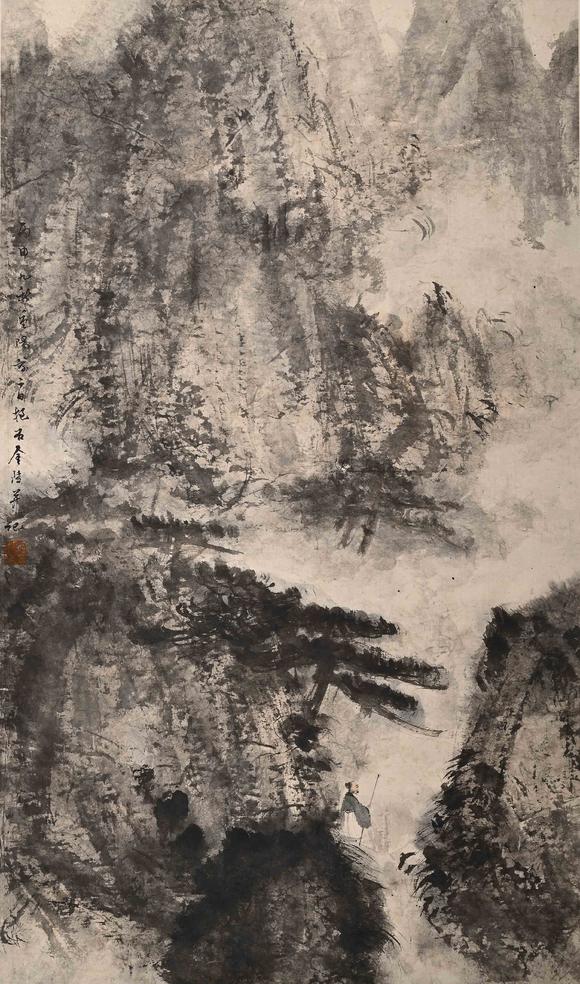 Eden Fine Antiques Galleries LLC1956 FU BAOSHI LANDSCAPE SCROLL PAINTING